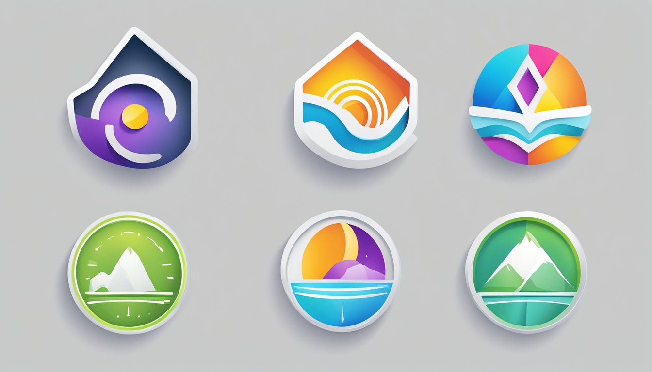 A lineup of six colorful and vibrant logo icons representing alternative options to BrightLocal, each with a distinct style and personality