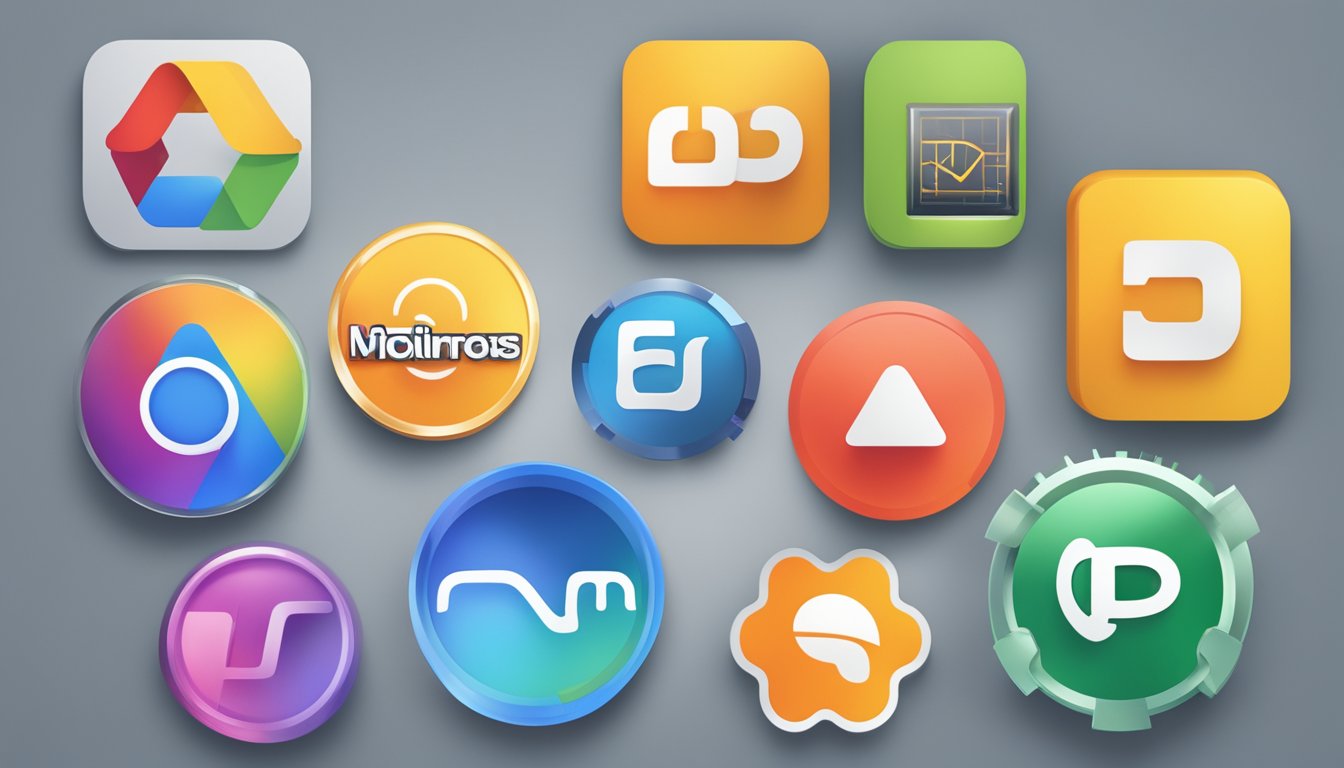 A line-up of 5 distinct software logos, each with unique features, displayed side by side for comparison