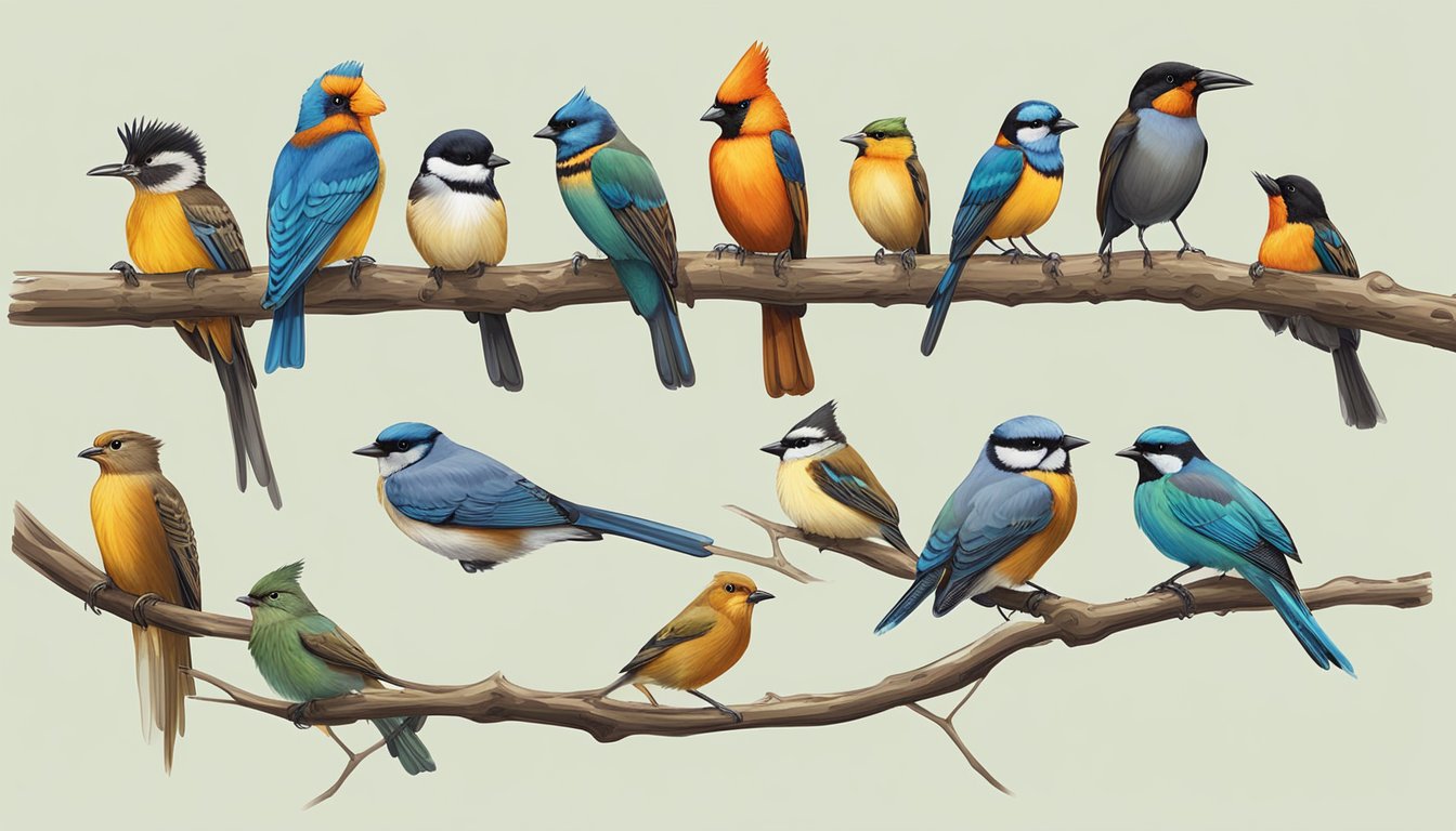 A lineup of 8 unique bird species perched on branches, each representing an alternative to BirdEye