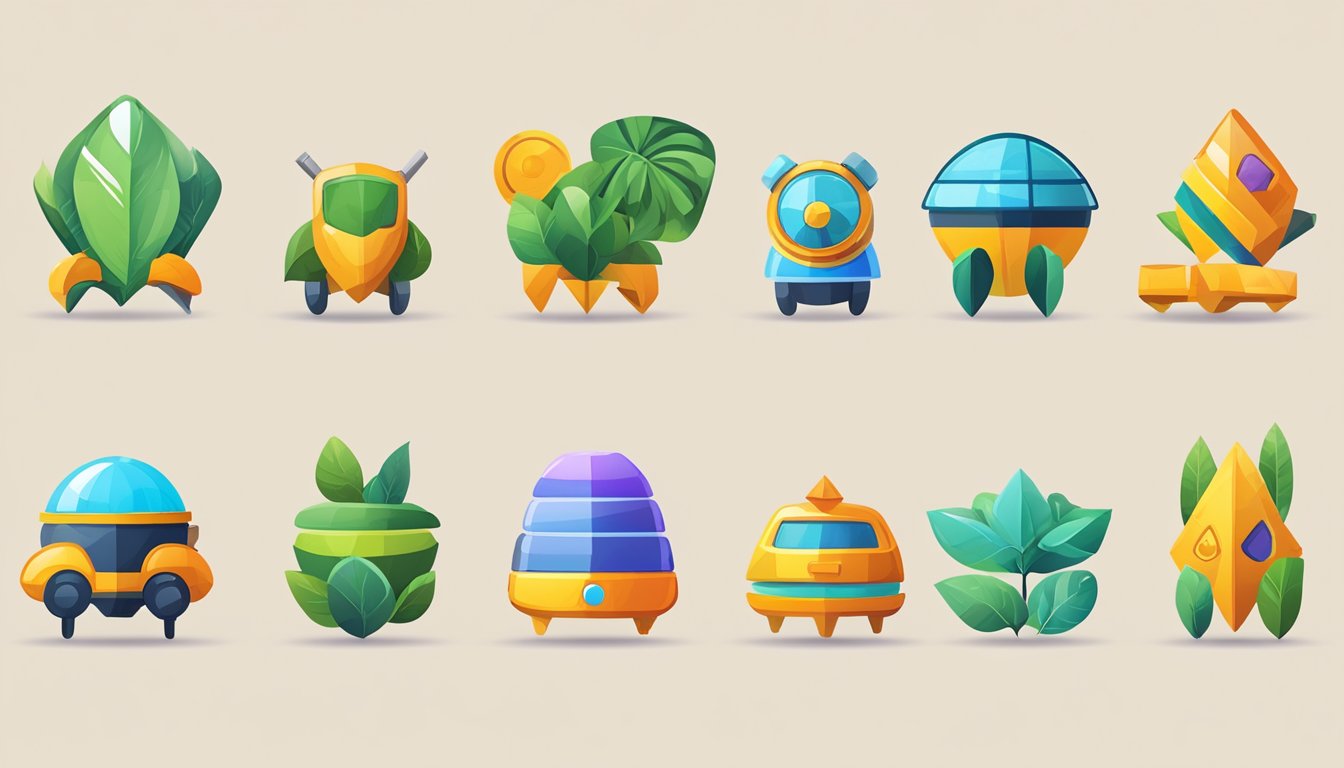 A lineup of 7 colorful, eye-catching icons representing the best alternatives to Jungle Scout, arranged in a clean and organized manner