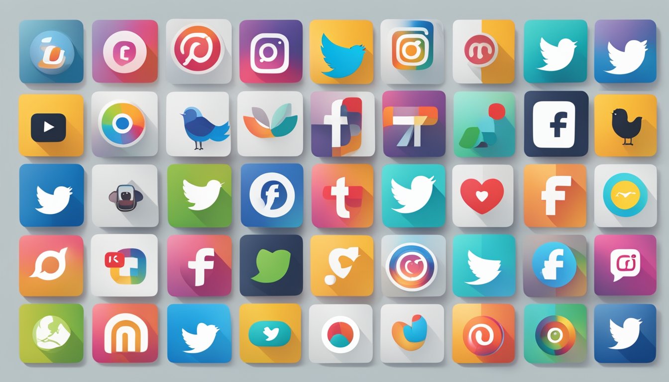 A colorful array of social media icons, including Facebook, Twitter, and Instagram, arranged in a grid with the text "The 7 Best Alternatives to Sendible" above