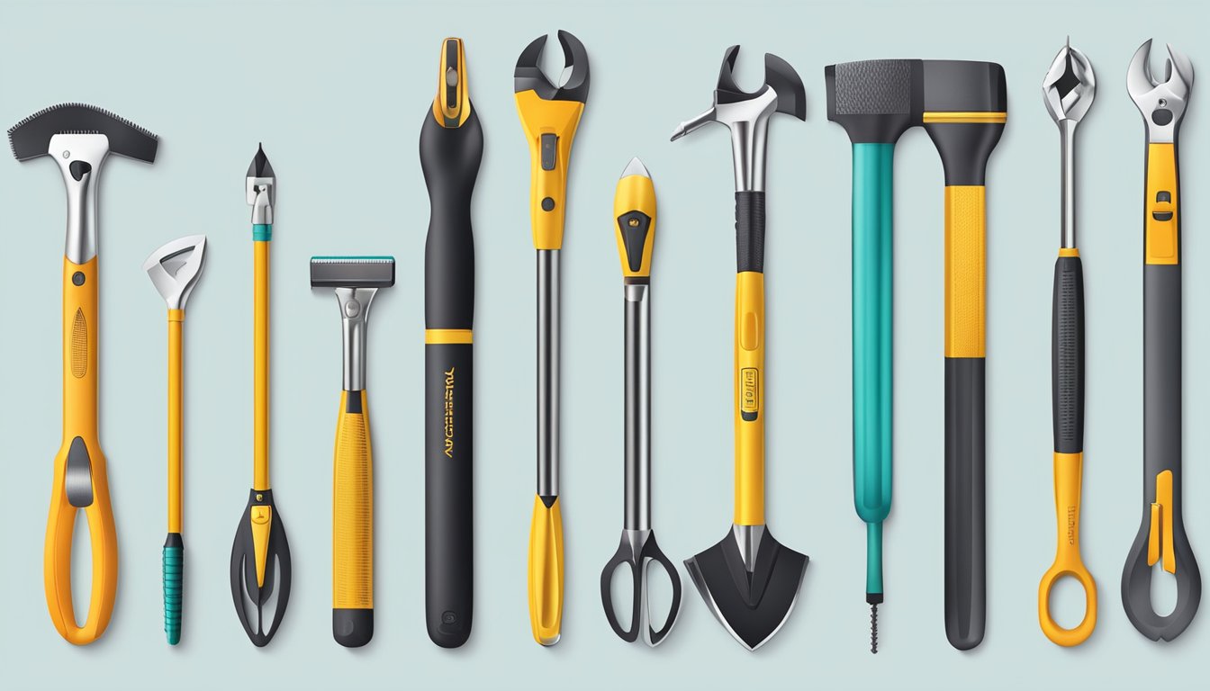 A lineup of 7 unique tools, each with its own distinct features and benefits, displayed in a clean and organized manner