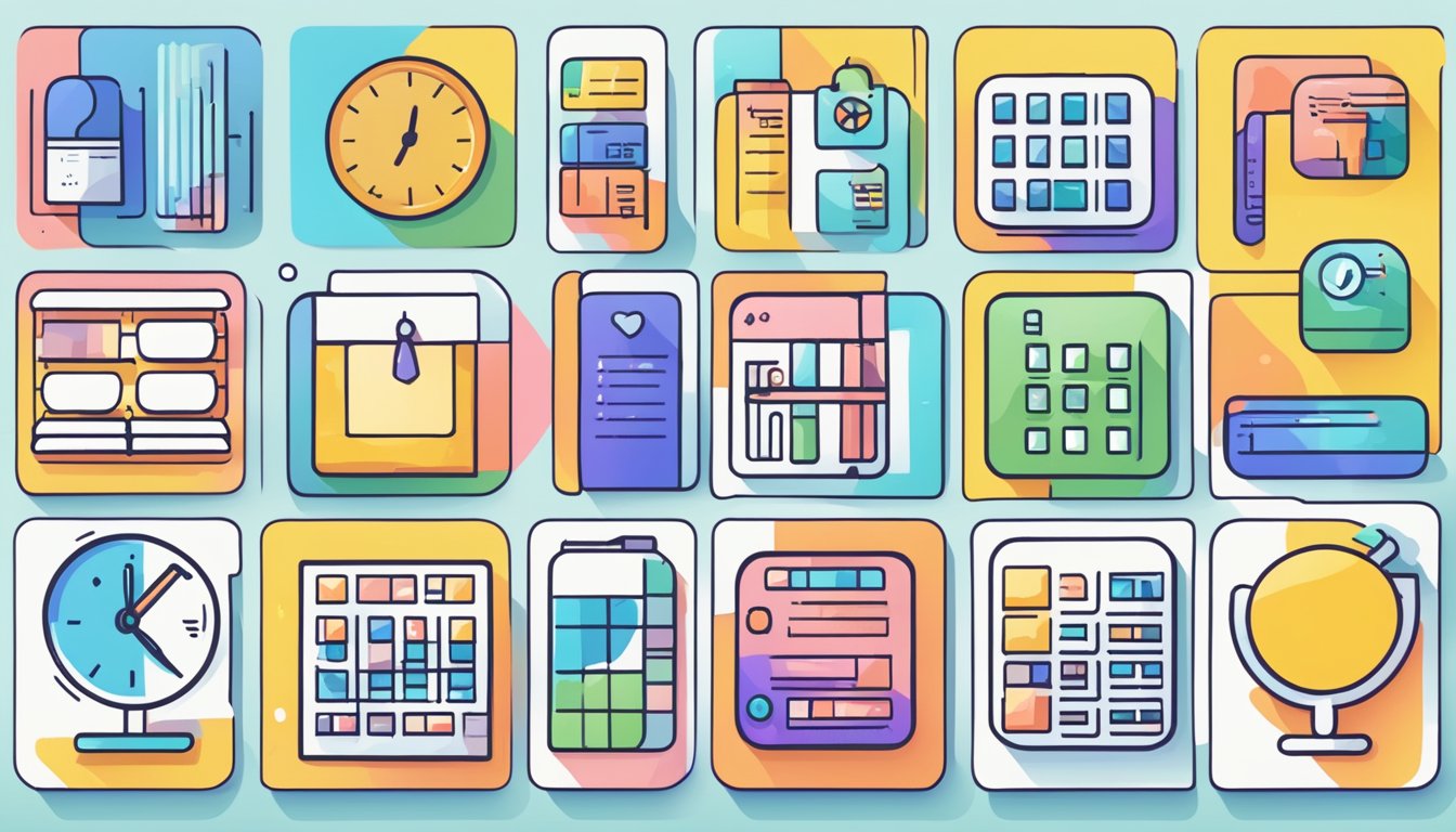 Five colorful icons representing alternative scheduling apps, arranged in a grid with bold text "The 5 Best Alternatives to Later" above