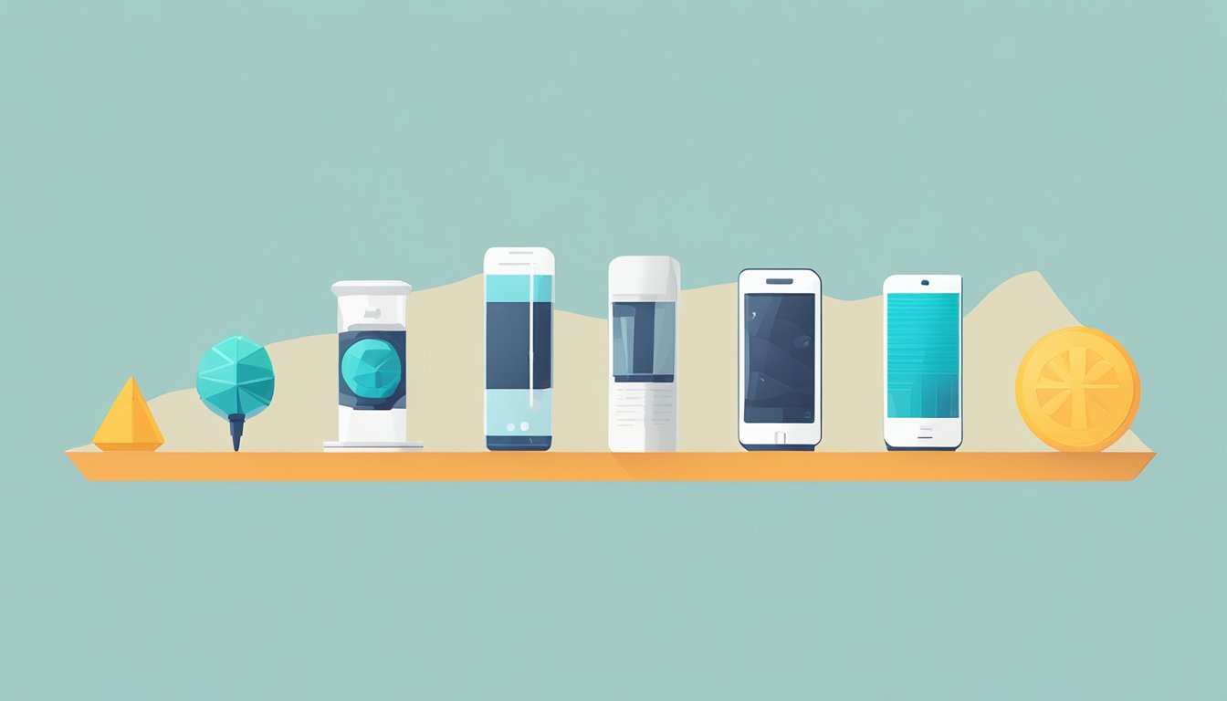 A lineup of 7 distinct objects, each representing a different alternative to SocialPilot, arranged neatly on a clean, minimalist background