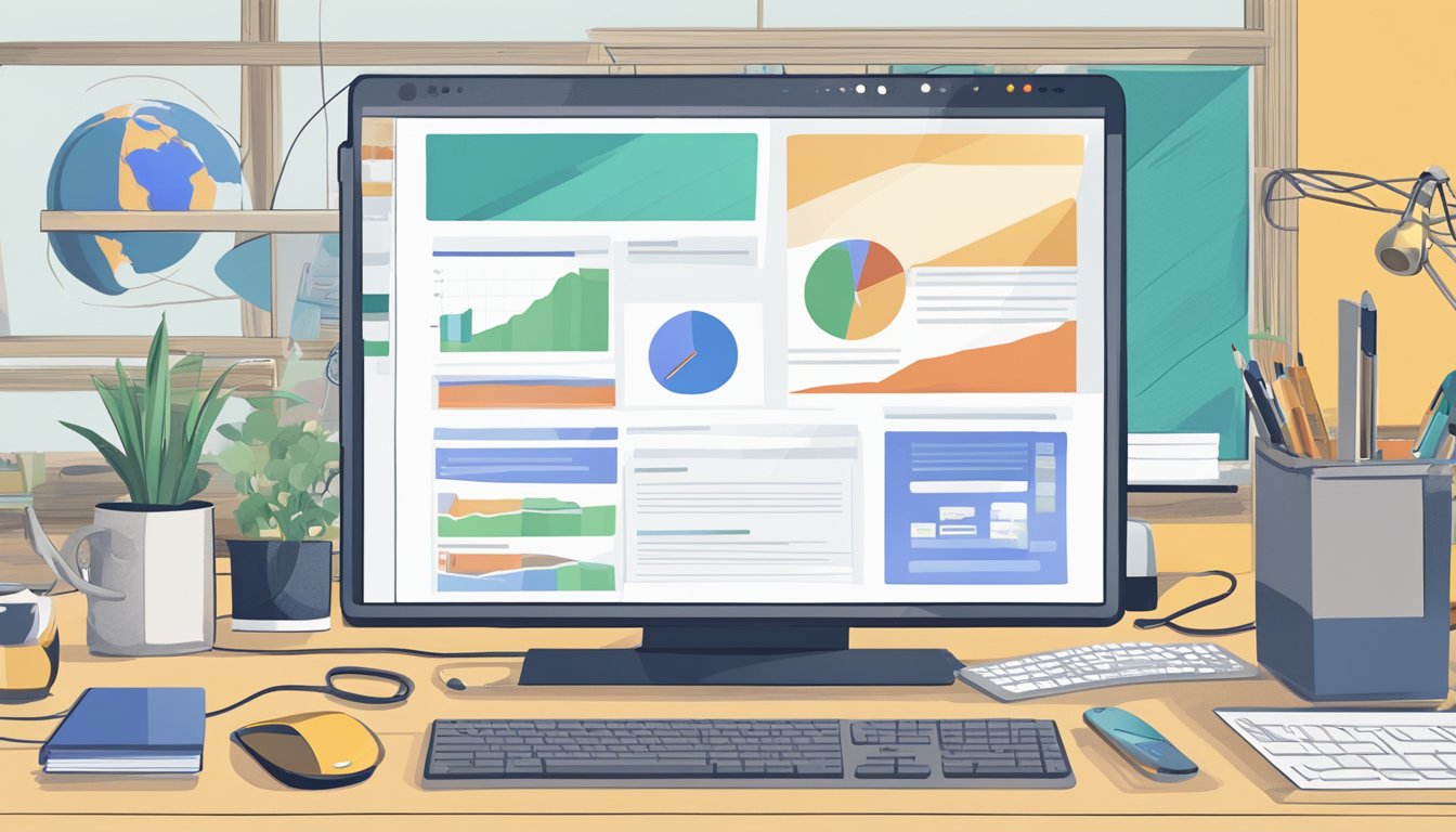 A computer screen displaying Keyword Surfer and 7 alternative SEOquake tools.</p><p>The screen is surrounded by a clutter-free desk with a keyboard and mouse