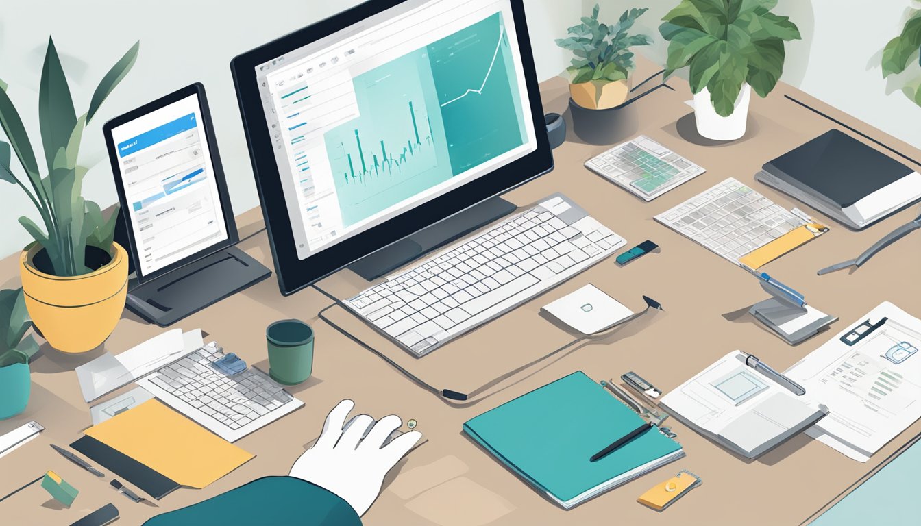 A desk with a computer displaying Serpstat and 5 alternative tools.</p><p>A person's hand reaches for one of the alternatives