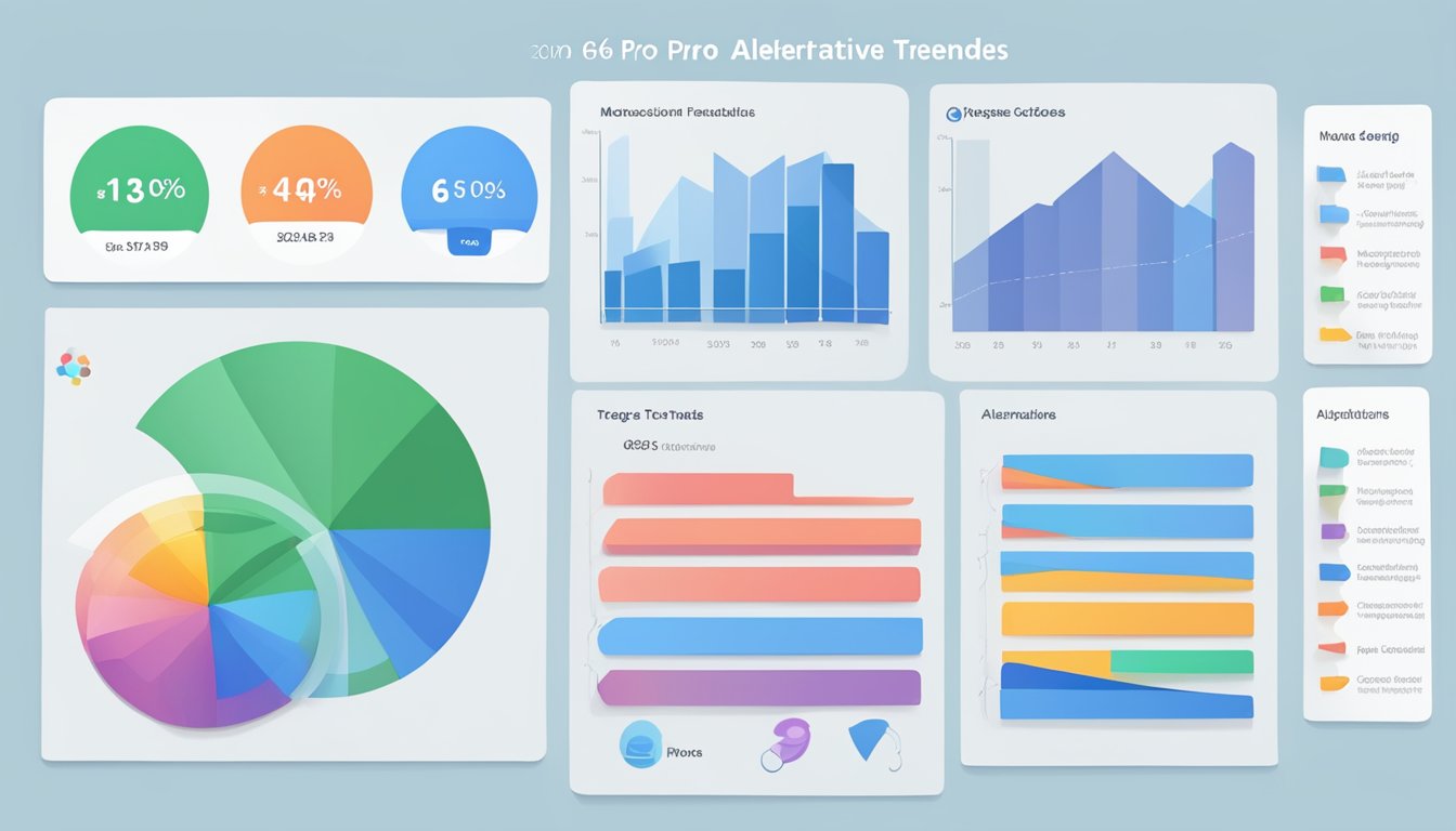 A colorful graph comparing Moz Pro and 6 alternatives to Google Trends