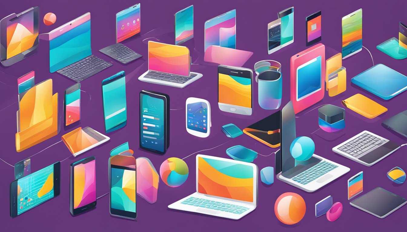 A colorful array of mobile devices, including smartphones and tablets, arranged in a dynamic and eye-catching composition.</p><p>The devices are surrounded by vibrant and energetic graphics, suggesting the excitement of exploring alternative options