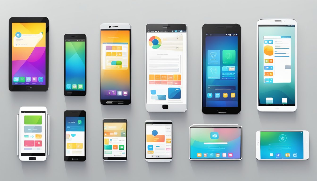 An array of mobile devices, including smartphones and tablets, displayed in a modern and sleek setting.</p><p>Each device is showing a different alternative to MobileMoxie, with their logos clearly visible