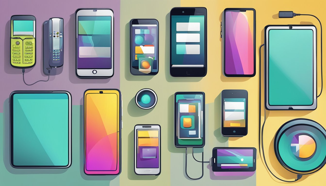 A colorful array of mobile devices surround a central spotlight, each displaying a different alternative to MobileMoxie.</p><p>The devices are arranged in a dynamic and eye-catching composition