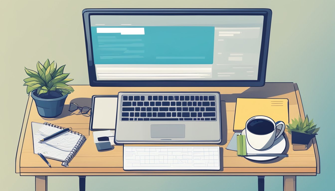 A desk with a computer, coffee mug, and notepad.</p><p>A list of "7 Best Alternatives to Web Developer" on the screen