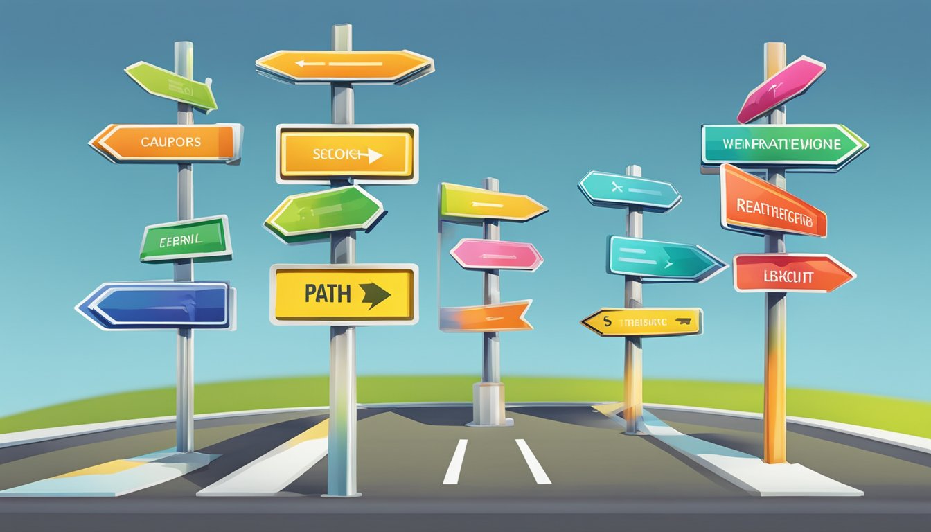 Five colorful signposts point in different directions, each representing a unique alternative to Redirect Path.</p><p>A vibrant and inviting pathway lies ahead, leading to various options for users to explore