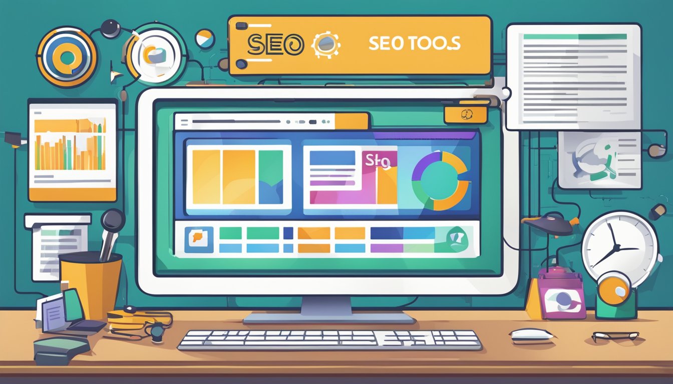 A computer screen displaying 7 alternative SEO tools, with Yoast SEO and All in One SEO Pack logos prominent