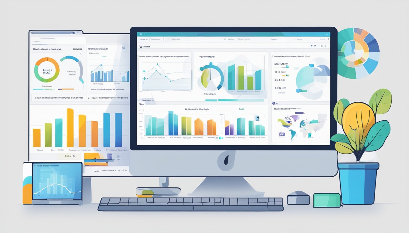 A computer screen displaying six alternative SEO tools to Wix SEO Wiz, with various graphs and data visualizations