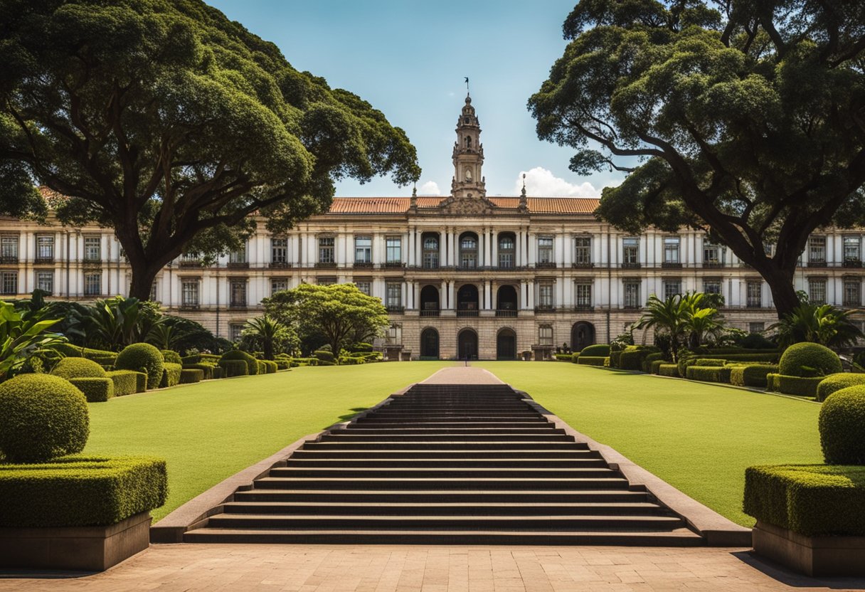 The Museu do Ipiranga and Parque da Independência stand tall, surrounded by lush greenery and historical architecture, inviting visitors to explore São Paulo's iconic landmarks