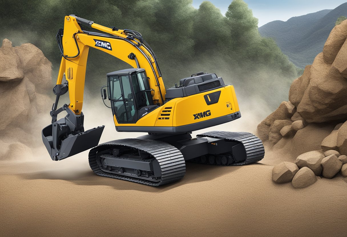 The XCMG XE27E excavator effortlessly maneuvers through rugged terrain, showcasing its powerful performance capabilities