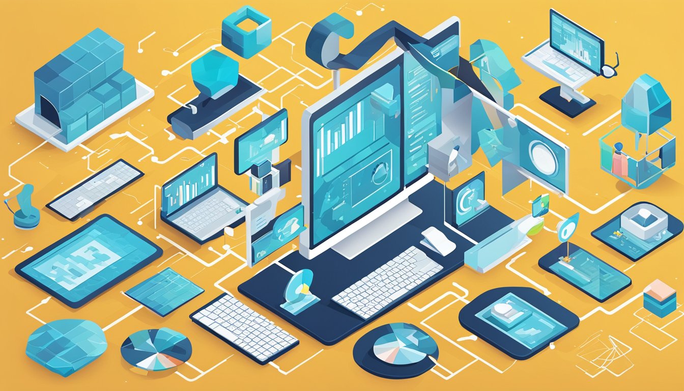 A computer screen displaying advanced SEO techniques for affiliate websites with relevant tools and data charts