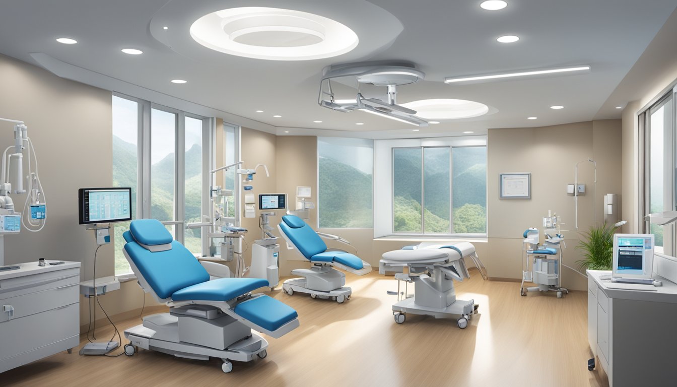 A modern medical facility with state-of-the-art equipment and a welcoming atmosphere, showcasing the expertise of Dr. Teo Swee Guan and the Special Care Group's commitment to cardiac care