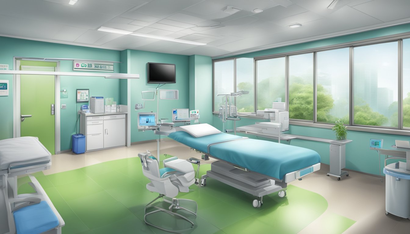 A modern hospital clinic with the sign "Dr Deborah Lee Jin Hyun - Clinic 3A" and operating hours displayed