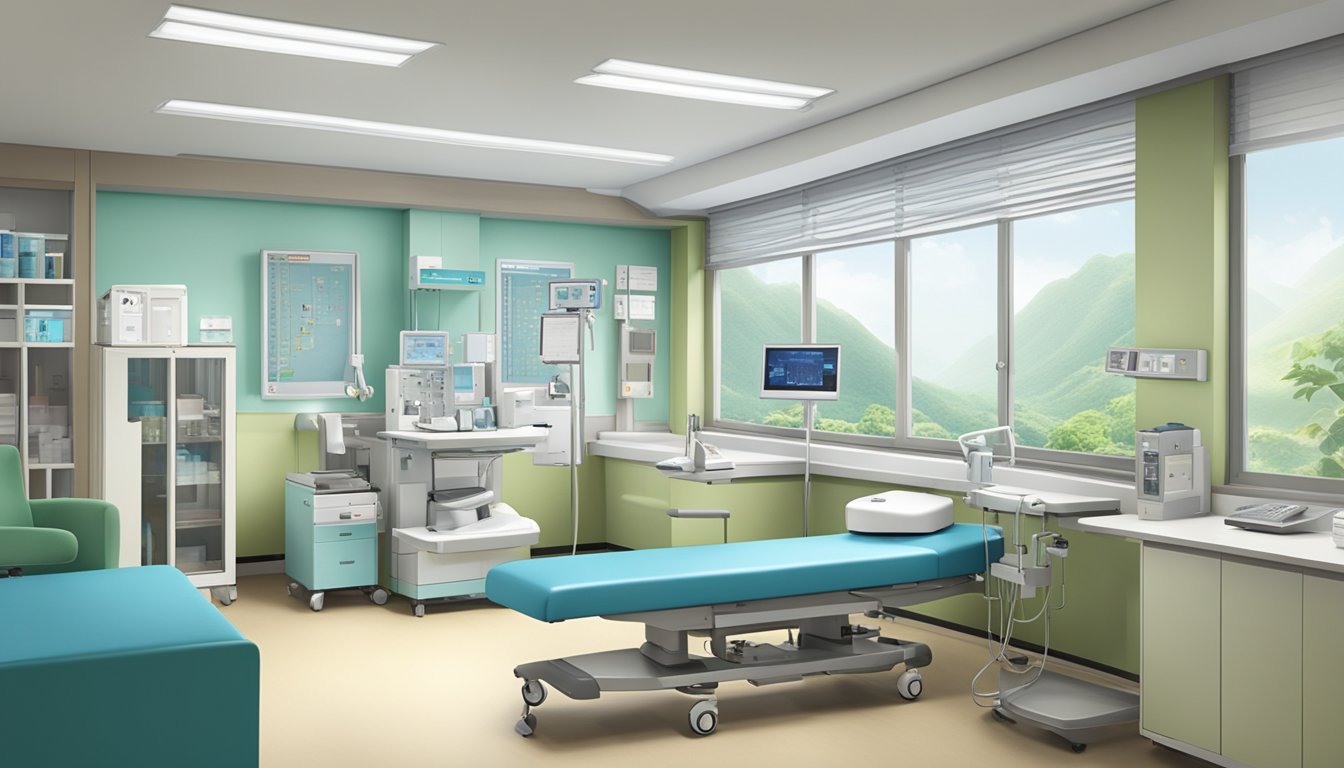 Dr. Li Ki Fung's clinic at Tan Tock Seng Hospital, featuring modern medical equipment and a calming atmosphere