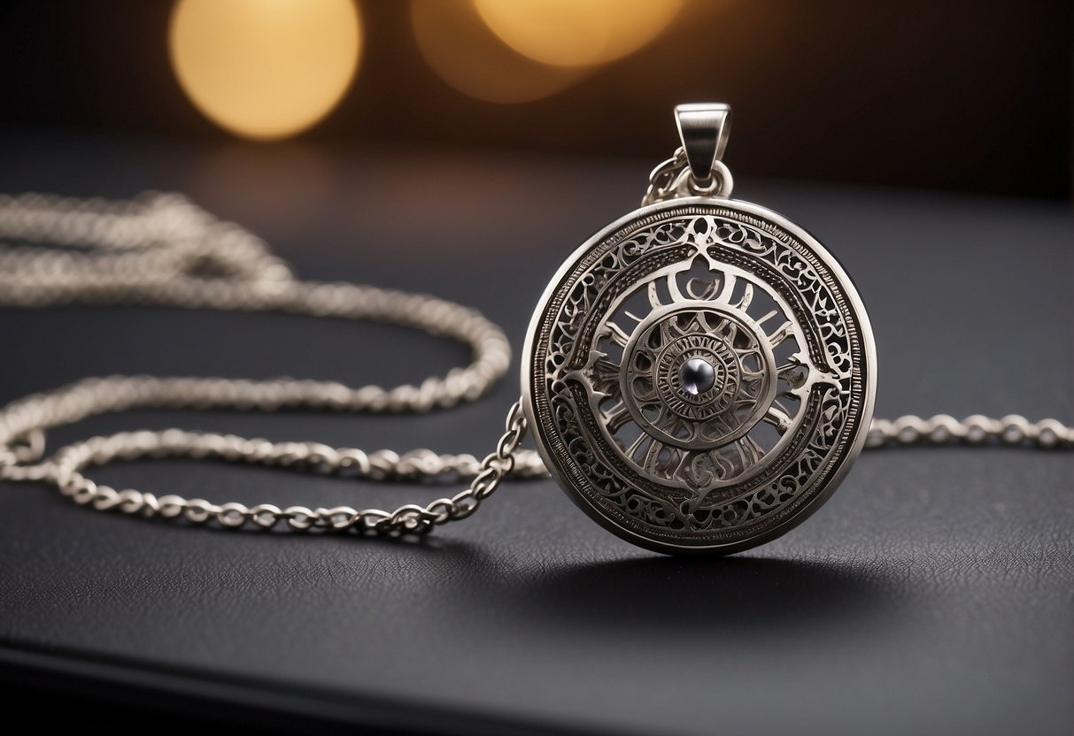 A jewelry laser engraver etches intricate designs onto a silver pendant, emitting a precise beam of light while surrounded by a faint glow of smoke