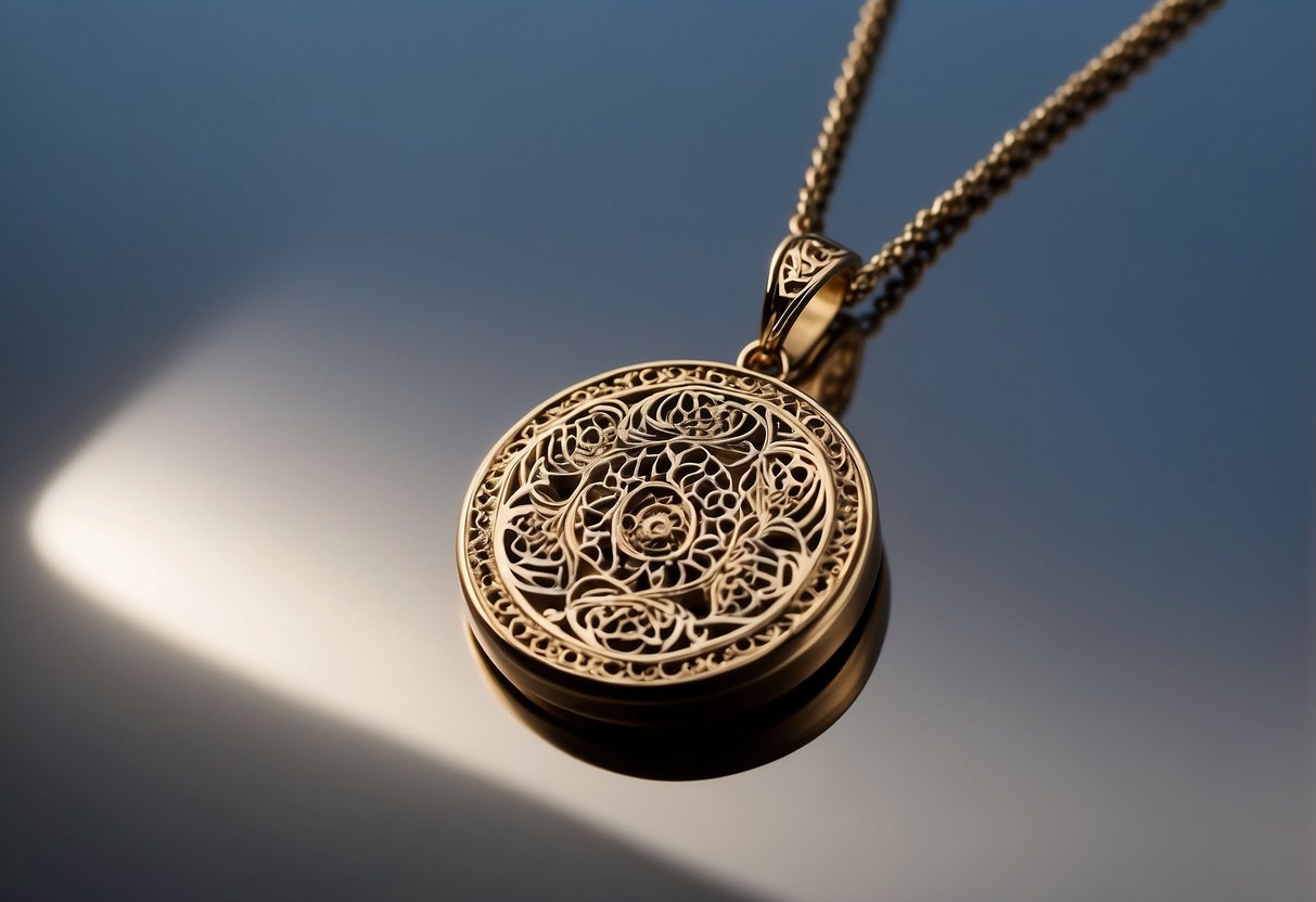 A jewelry laser engraver etches intricate designs onto a gleaming metal pendant, showcasing innovation in the future of jewelry engraving