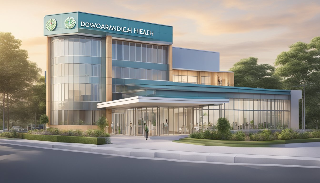 A modern, well-equipped cardiac center with Dr. Junagade's name displayed prominently. The logo of Woodlands Health Cardiac Centre is visible