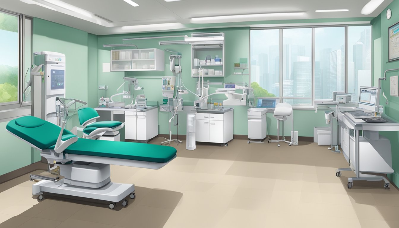 Dr Chiang Shu Qi Benita's clinic at Tan Tock Seng Hospital, featuring medical equipment and a professional setting