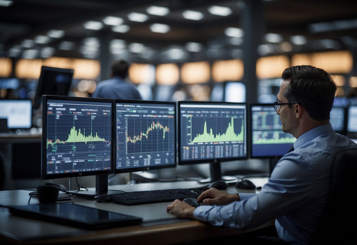 Entities managing public market indices TP10b & public markets, depicted in a professional setting with charts, graphs, and digital screens