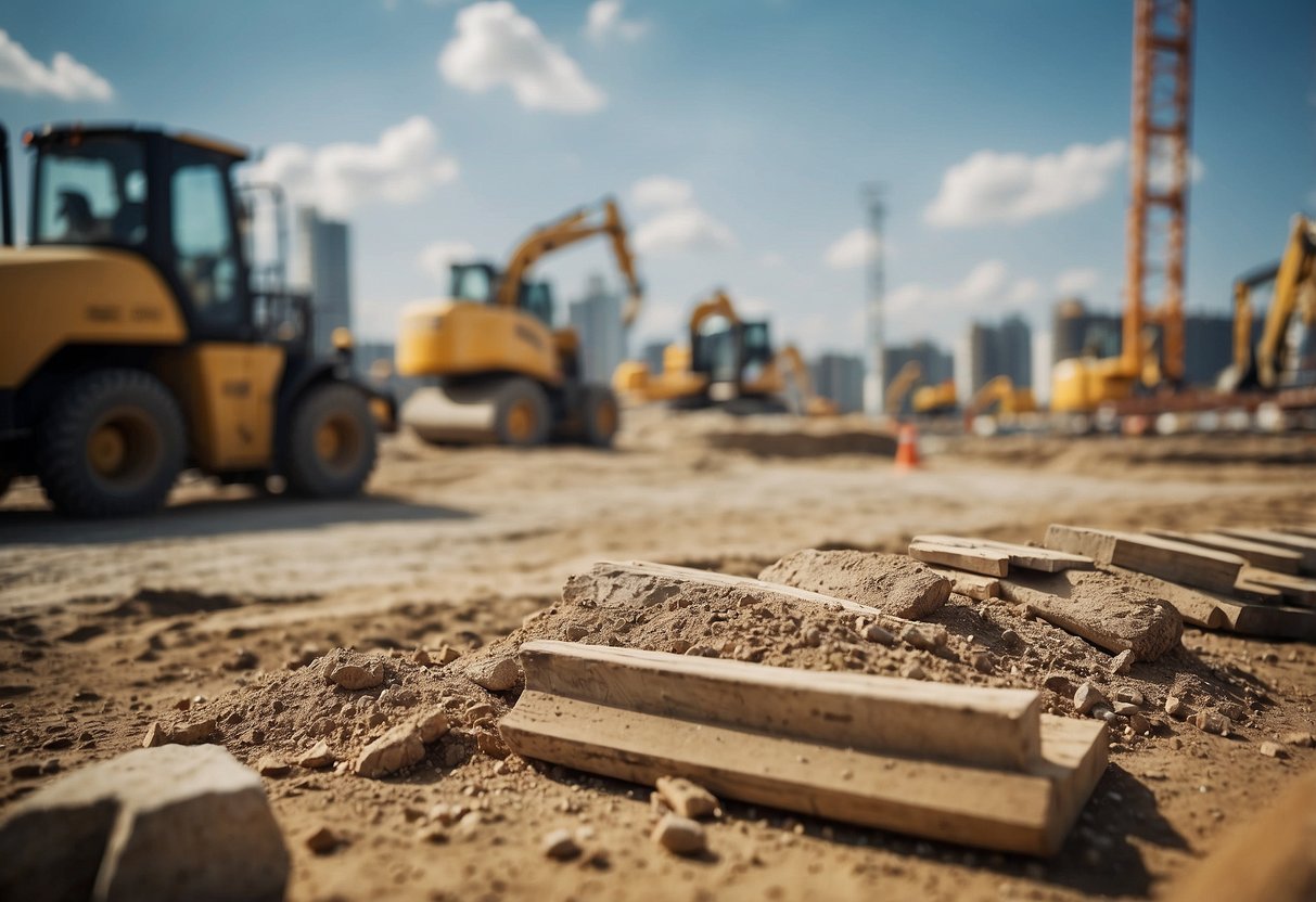 A construction site with relevant BTP index TP12a displayed for public markets