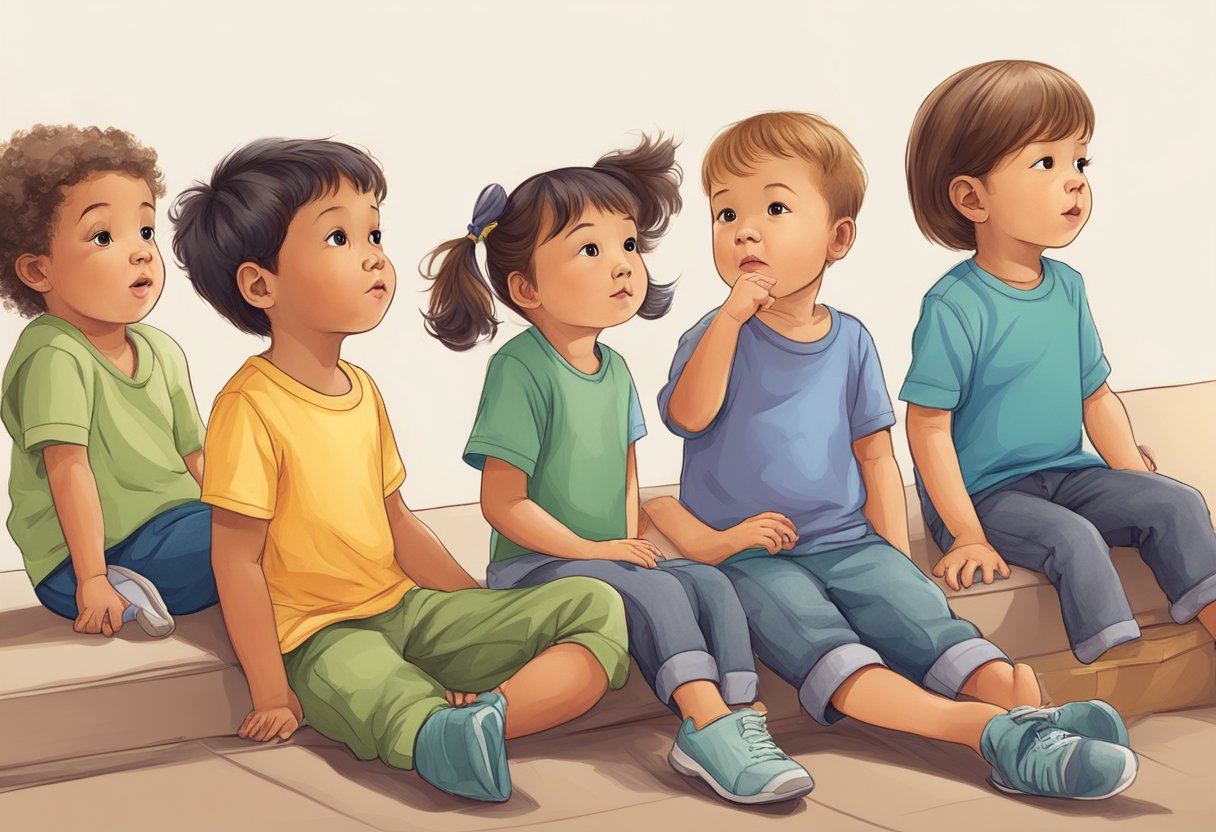 Children sitting upright, reaching for objects, and turning their heads independently