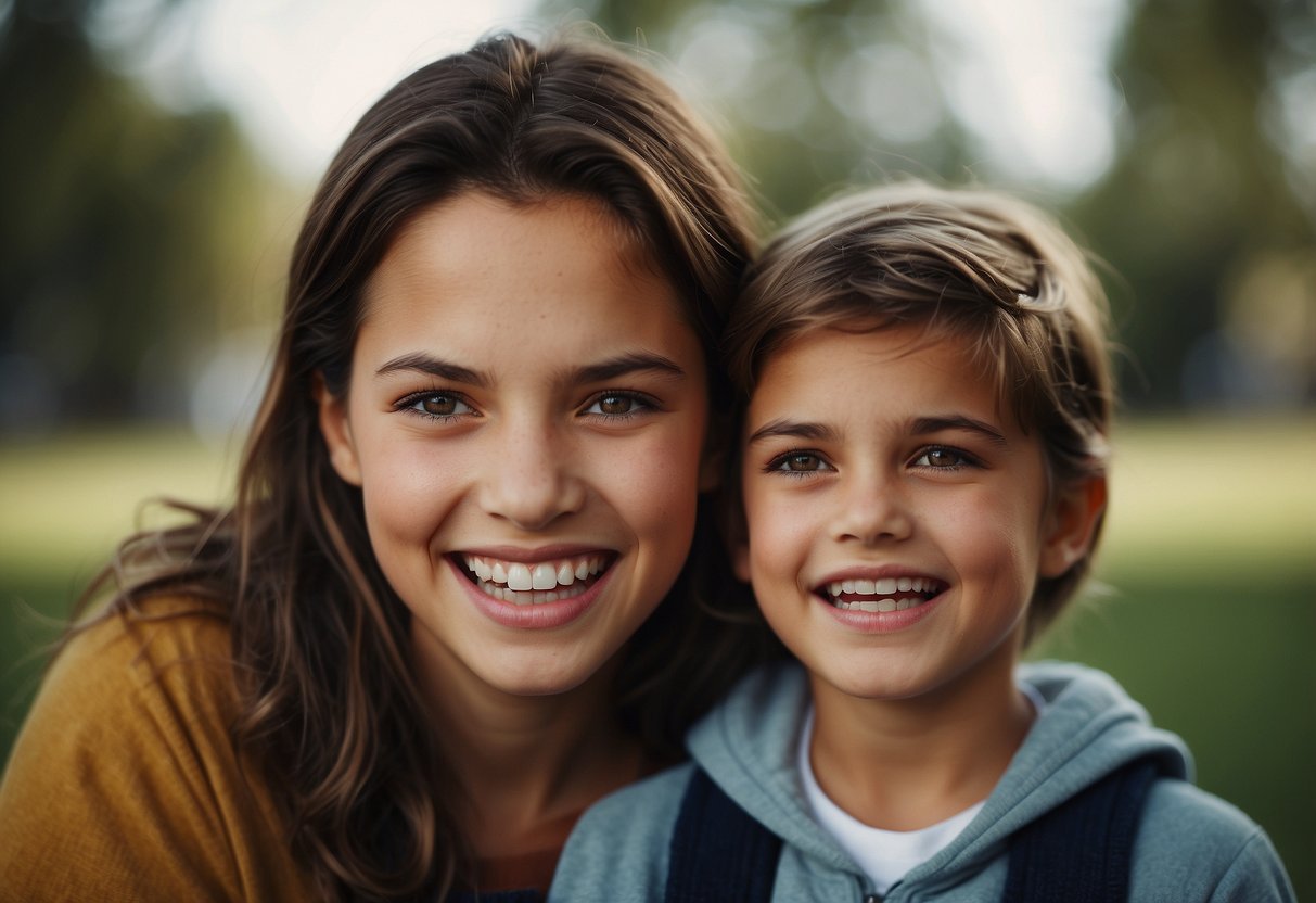 A child clenching teeth, with a concerned parent nearby