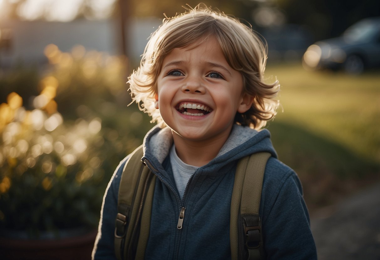 A child with clenched teeth, looking distressed. A parent or caregiver nearby, offering comfort and assistance