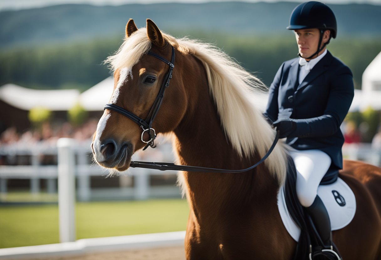 The Icelandic horse in a sports context, competing in a modern equestrian event