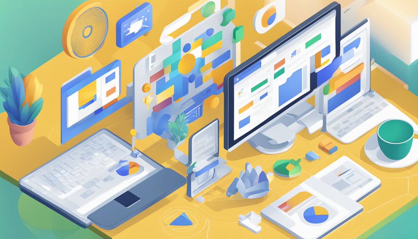 A computer screen displaying Google Webmaster Tools with a user accessing support and community features