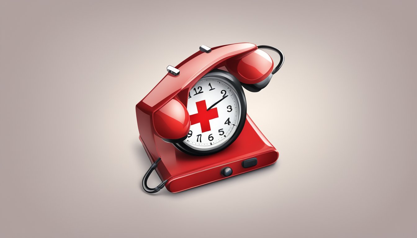 A red cross symbol with a phone and clock, representing contact info and opening hours for a medical haematology service