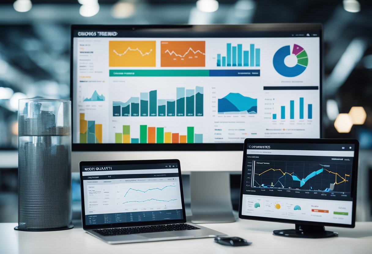 Seo Trends And Updates Being Displayed Through Graphs, Charts, And Data On A Computer Screen