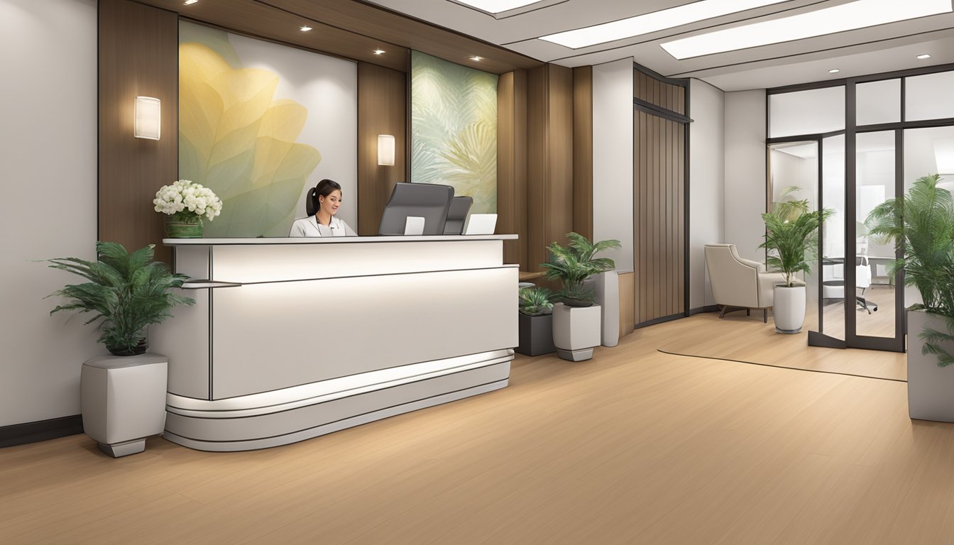 The reception area of Bio Aesthetic Medispa is modern and inviting, with sleek furniture and soft lighting. A friendly receptionist greets clients as they enter, creating a warm and welcoming atmosphere