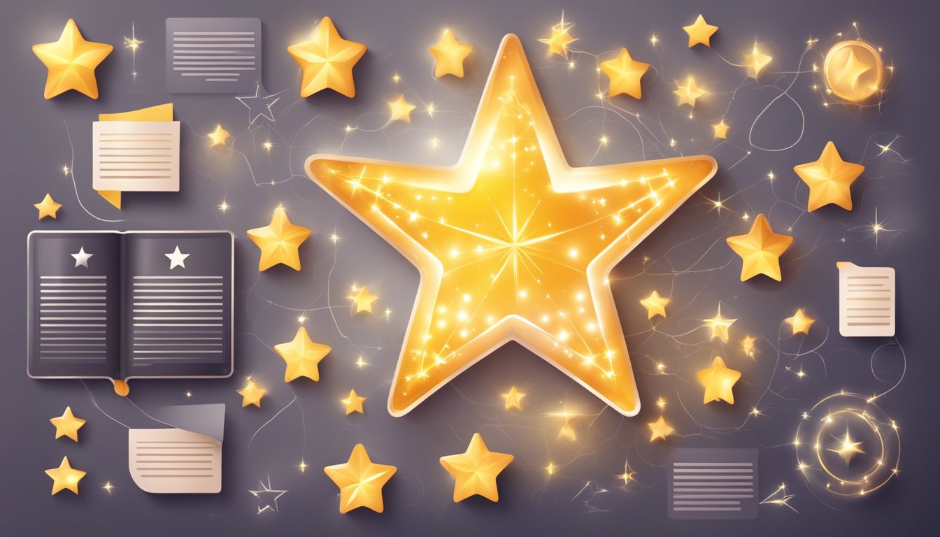 A glowing five-star review hovers above the Icon Cancer Centre, surrounded by positive comments and testimonials from satisfied patients
