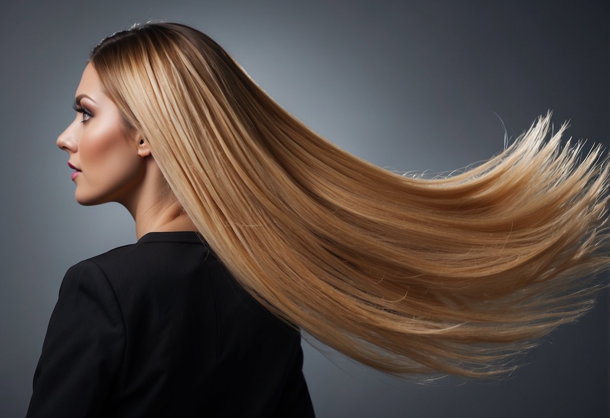 A woman's hair with nano ring extensions falling out, showing the disadvantages