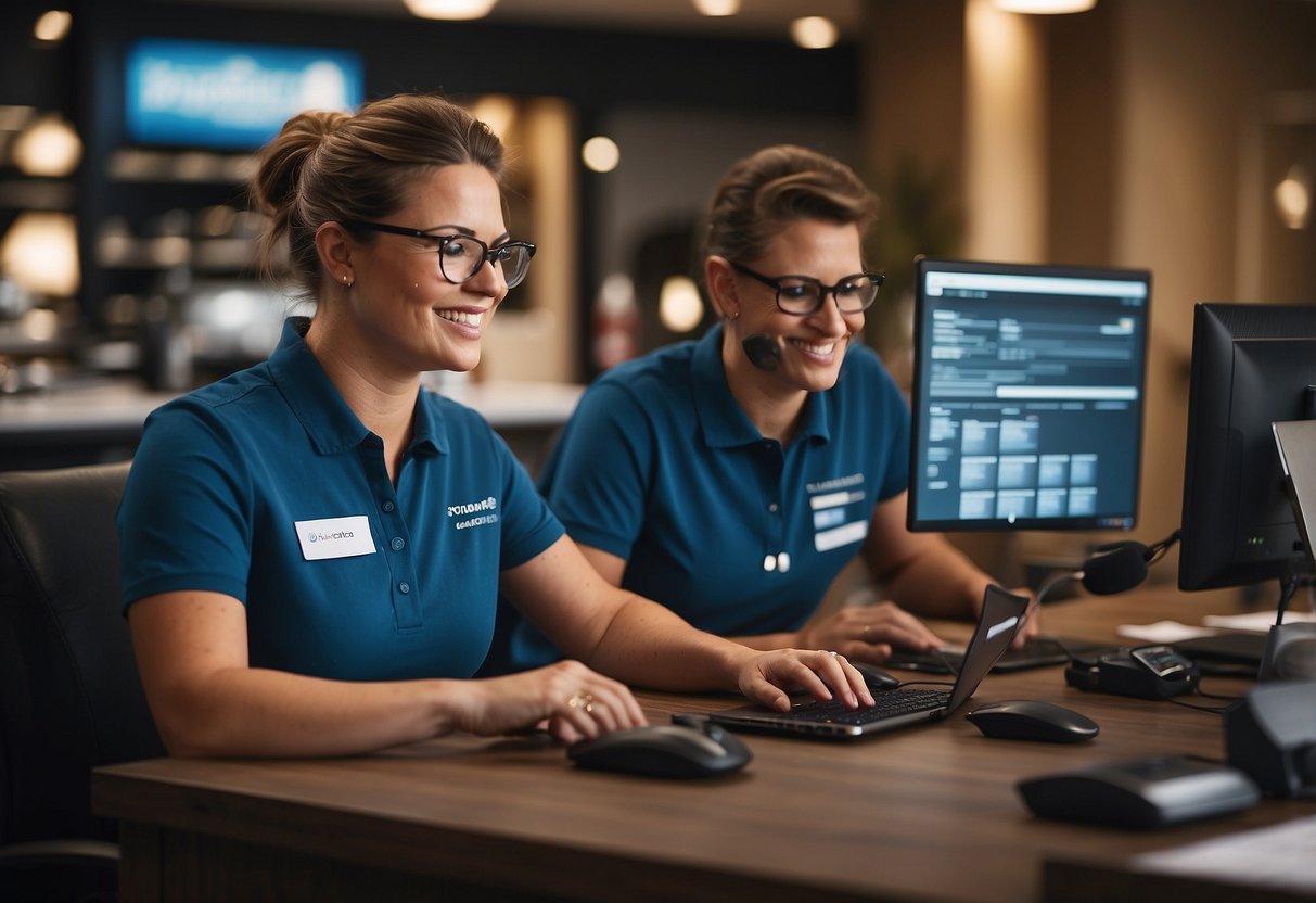 A customer service representative assists a client with a dropshipping e-commerce order, providing post-sale support