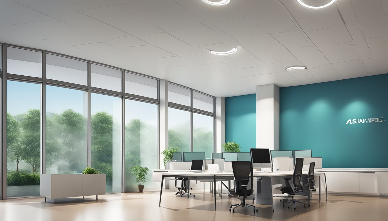 The AsiaMedic Limited logo stands out against a clean, modern backdrop, exuding professionalism and reliability