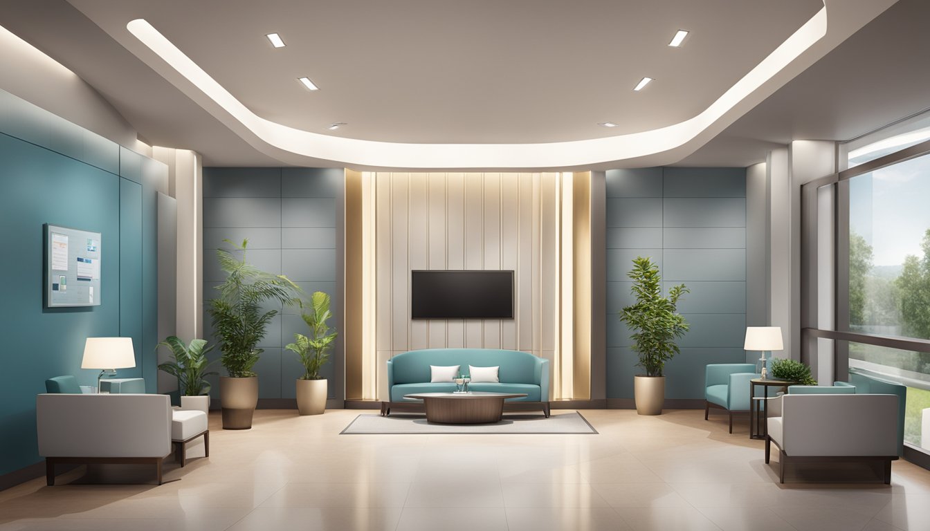 A modern medical concierge facility with sleek design, comfortable waiting area, and state-of-the-art equipment