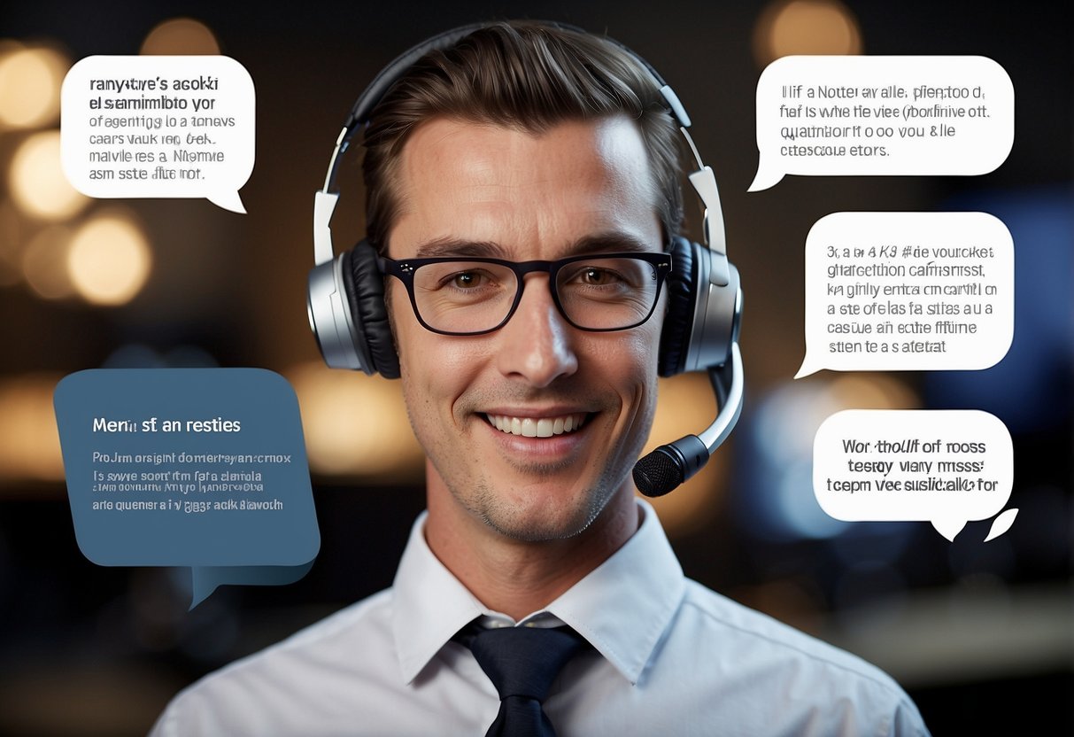 An AI voice sales agent responds to frequently asked questions, displaying a friendly and helpful demeanor while providing accurate and efficient information