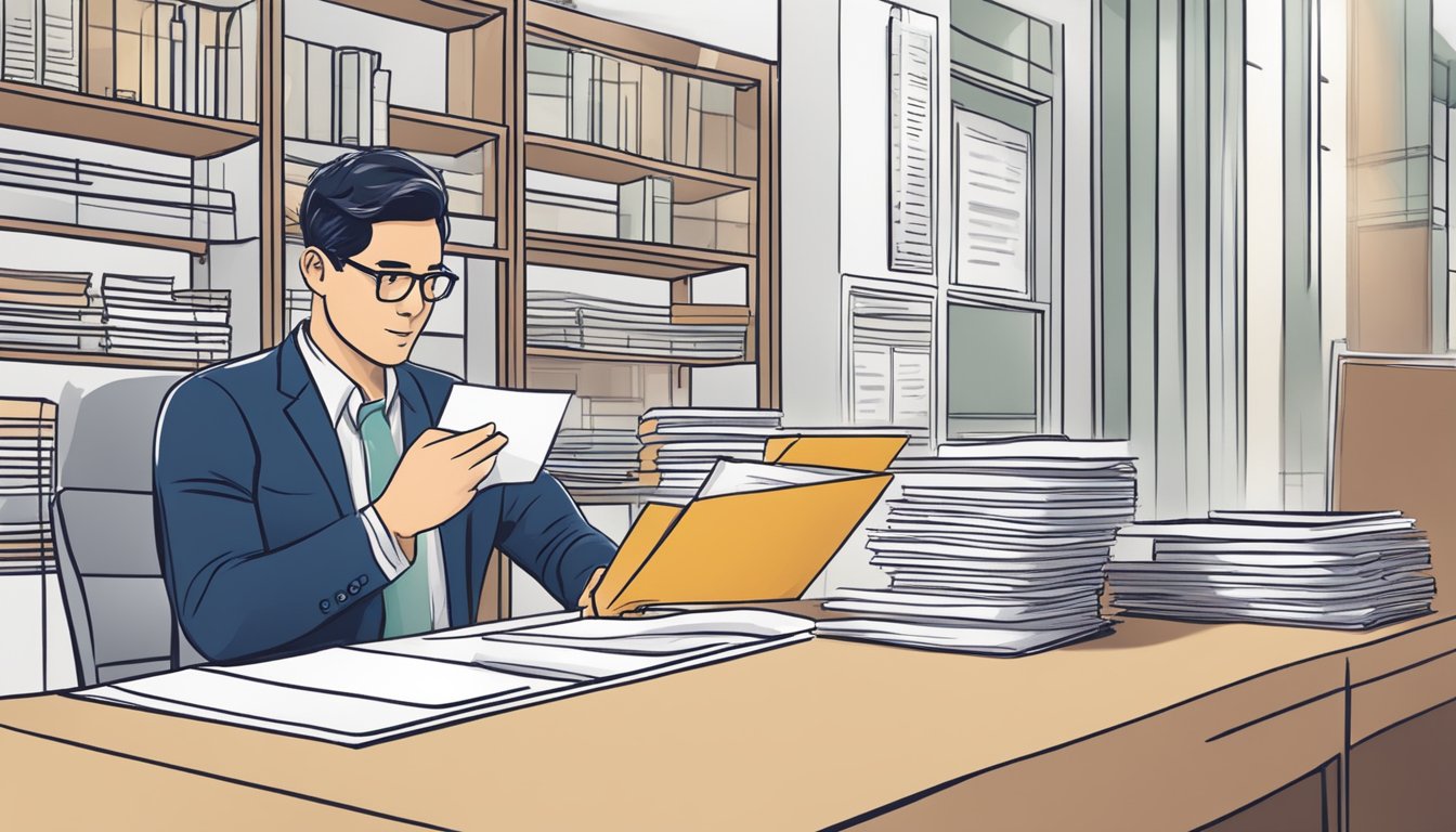 A business owner fills out paperwork, submits documents, and receives approval for an MPM Capital SME Business Loan in Singapore
