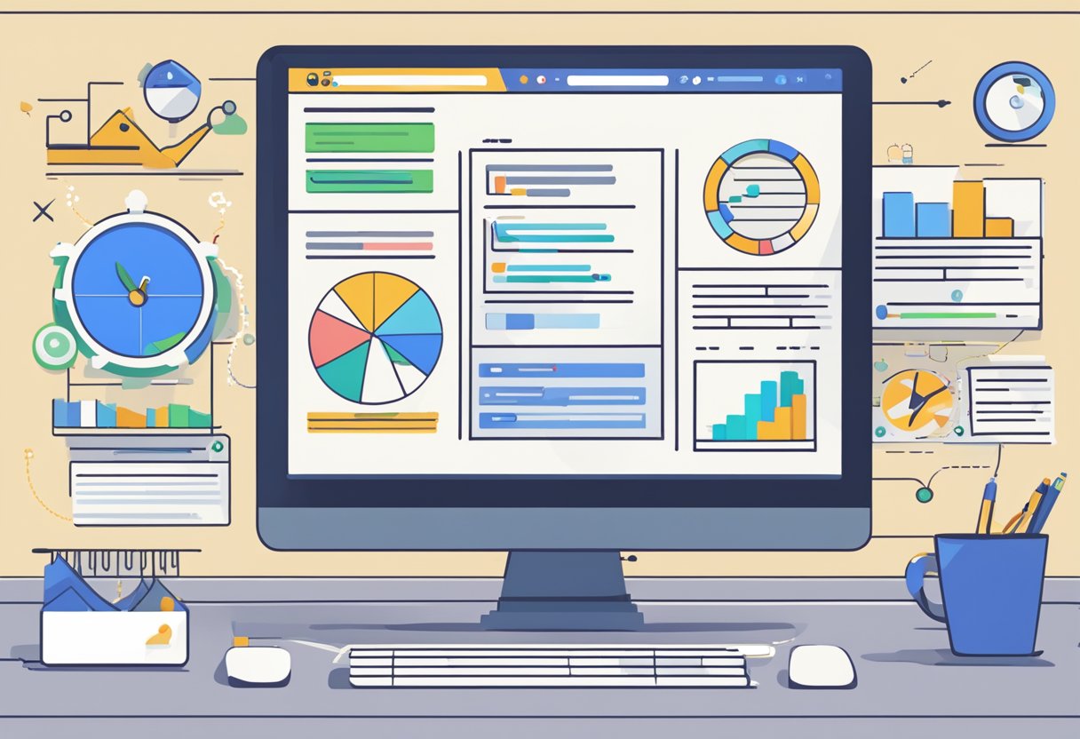 A computer screen showing backlink management and competition analysis tools for SEO, with a comparison between free and paid options