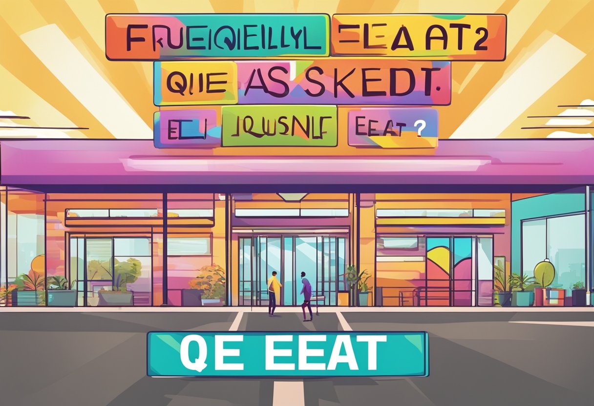 A colorful sign with the words "Frequently Asked Questions ¿Qué es el EEAT?" displayed prominently against a bright background