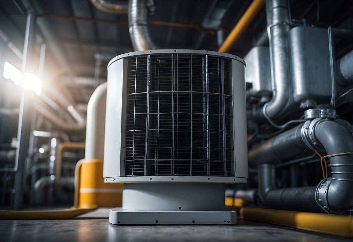 An HVAC system with various components, such as a furnace, air conditioner, and ductwork, all working together to maintain comfortable indoor temperatures. Regular maintenance is crucial for optimal performance