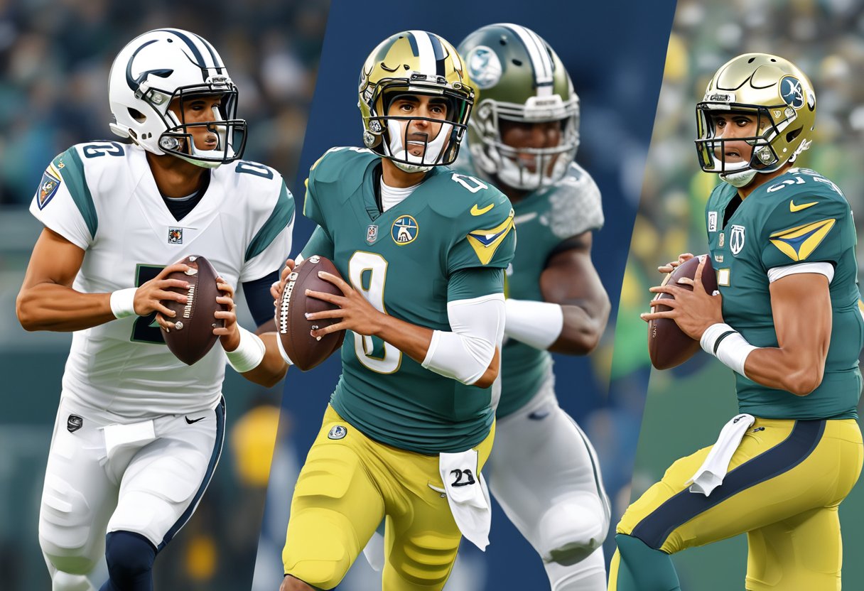 Marcus Mariota's rise to prominence, depicted through a series of successful football games and accolades