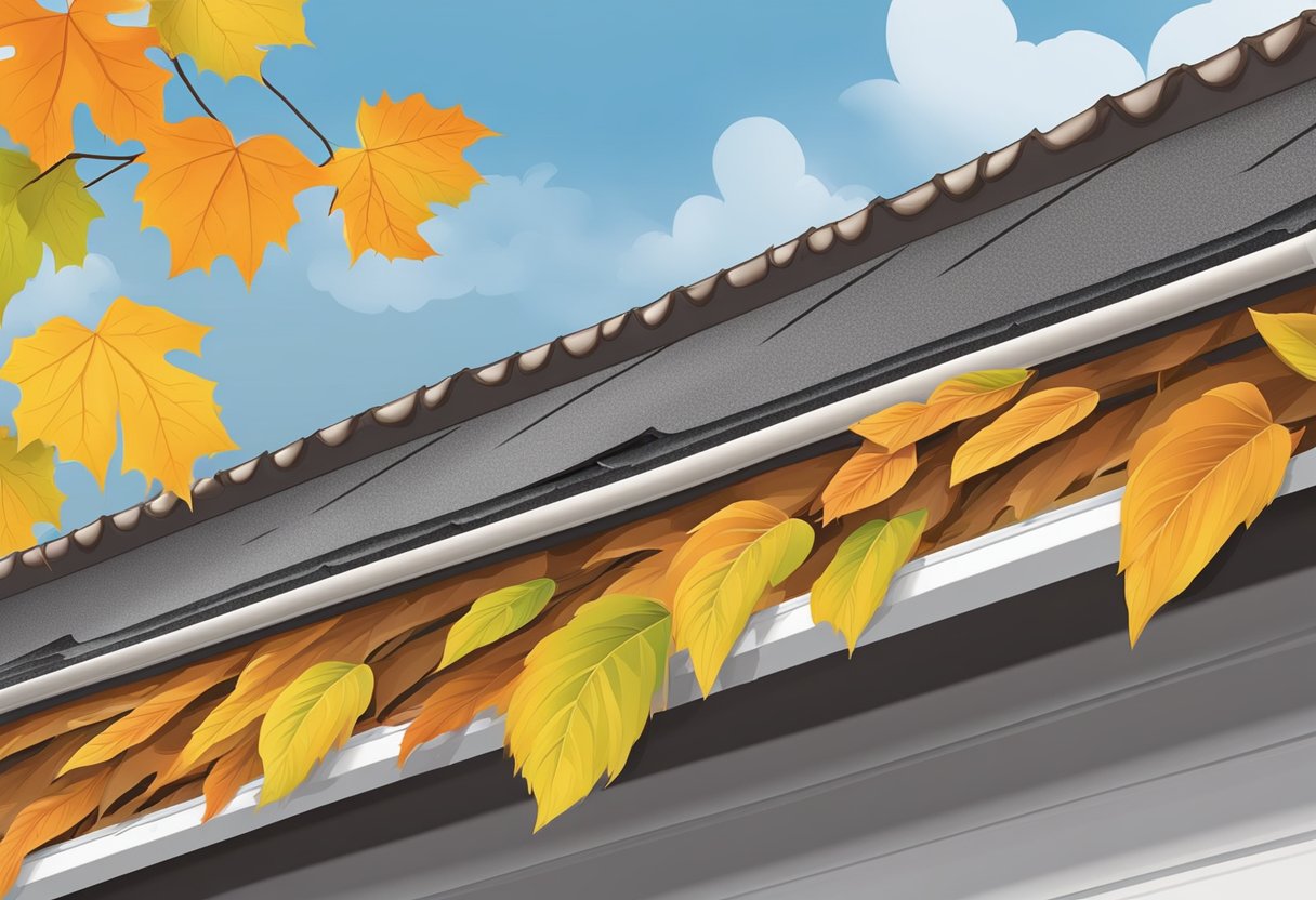 A gutter guard system covers a clean, debris-free gutter. Leaves and twigs are kept out